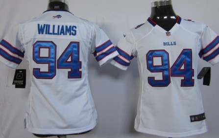 Nike Youth NFL Buffalo Bills Mario Williams 94 White Game Jersey